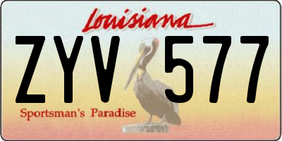 LA license plate ZYV577