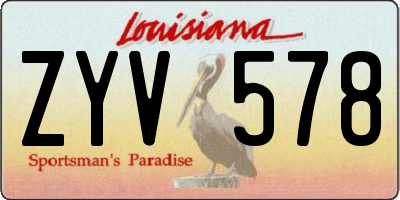 LA license plate ZYV578