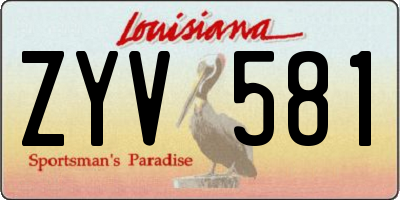 LA license plate ZYV581