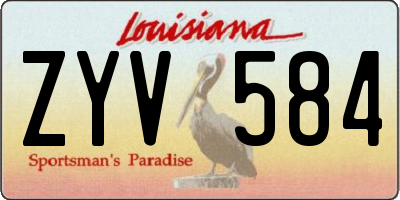LA license plate ZYV584