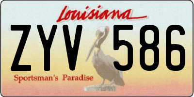 LA license plate ZYV586