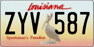 LA license plate ZYV587