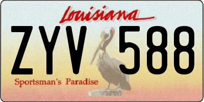 LA license plate ZYV588