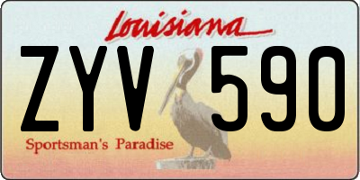 LA license plate ZYV590