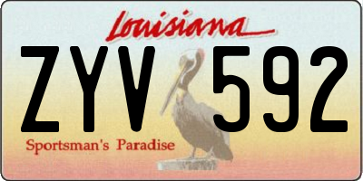 LA license plate ZYV592