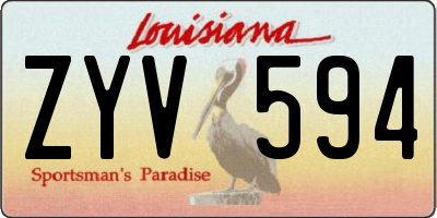 LA license plate ZYV594