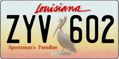 LA license plate ZYV602