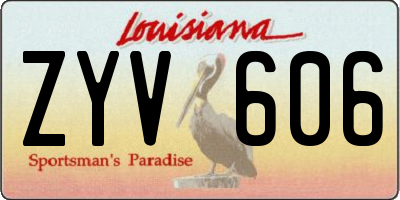 LA license plate ZYV606