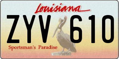 LA license plate ZYV610