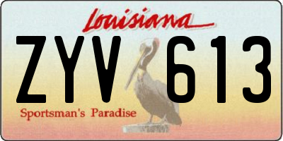 LA license plate ZYV613