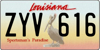 LA license plate ZYV616