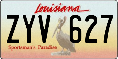 LA license plate ZYV627