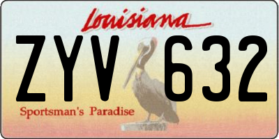 LA license plate ZYV632