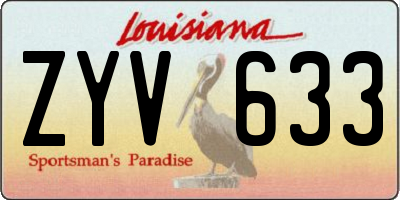 LA license plate ZYV633