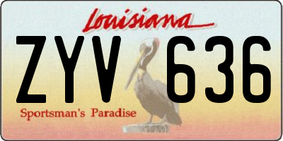 LA license plate ZYV636