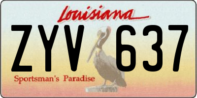 LA license plate ZYV637