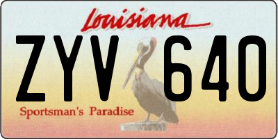 LA license plate ZYV640