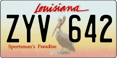 LA license plate ZYV642