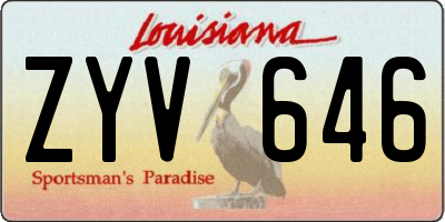 LA license plate ZYV646