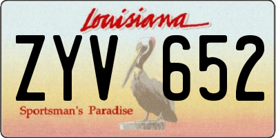 LA license plate ZYV652
