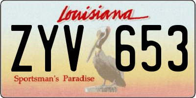 LA license plate ZYV653