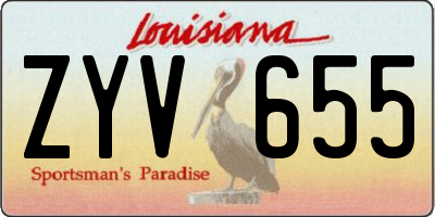 LA license plate ZYV655