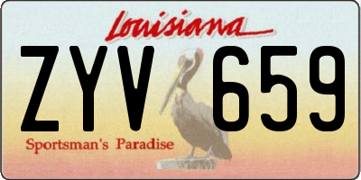 LA license plate ZYV659