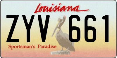 LA license plate ZYV661