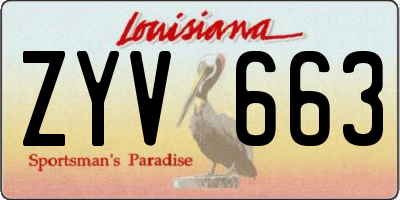 LA license plate ZYV663