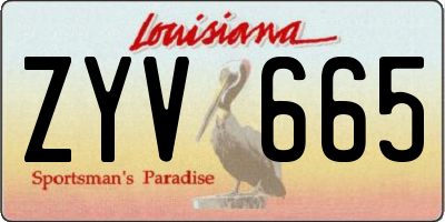 LA license plate ZYV665