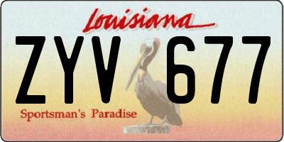 LA license plate ZYV677