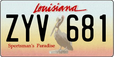 LA license plate ZYV681