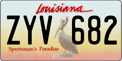 LA license plate ZYV682
