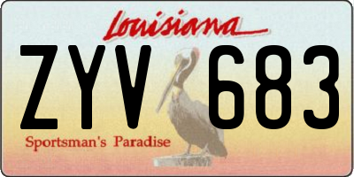 LA license plate ZYV683