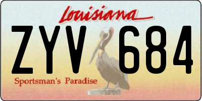 LA license plate ZYV684