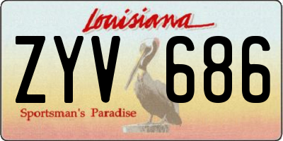 LA license plate ZYV686