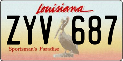 LA license plate ZYV687