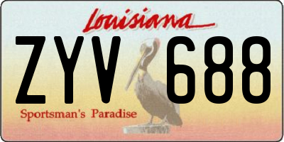 LA license plate ZYV688