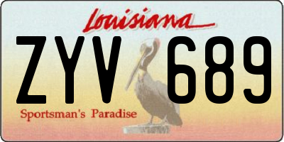 LA license plate ZYV689
