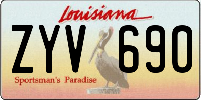 LA license plate ZYV690