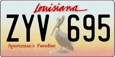 LA license plate ZYV695