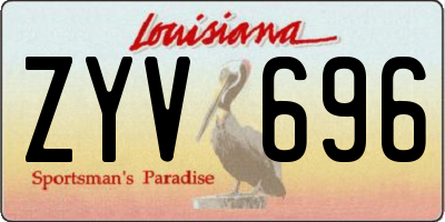 LA license plate ZYV696