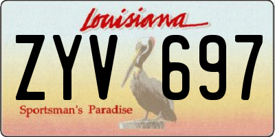 LA license plate ZYV697