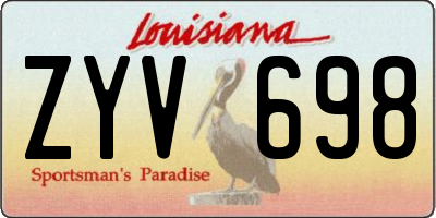 LA license plate ZYV698
