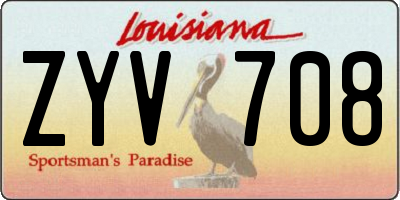 LA license plate ZYV708