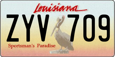 LA license plate ZYV709