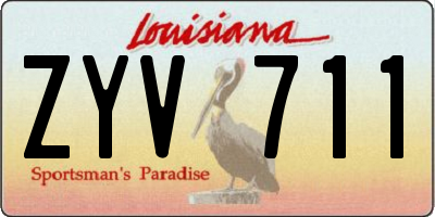 LA license plate ZYV711