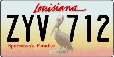 LA license plate ZYV712