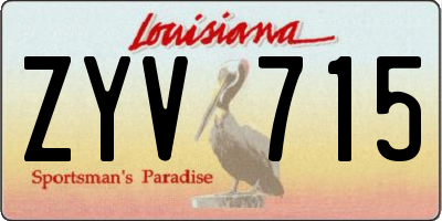 LA license plate ZYV715
