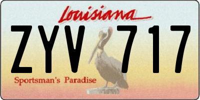 LA license plate ZYV717